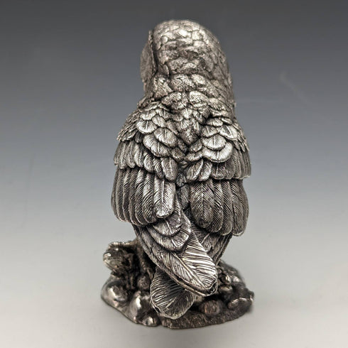UK Country Artists Owl Sterling Silver Sculpture Figurine